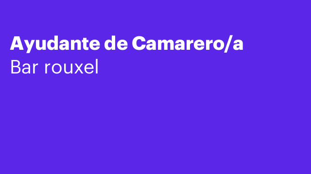 Ayudante de Camarero/a