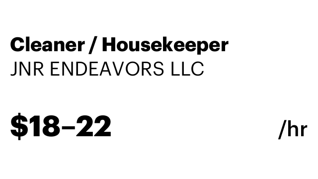Cleaner / Housekeeper