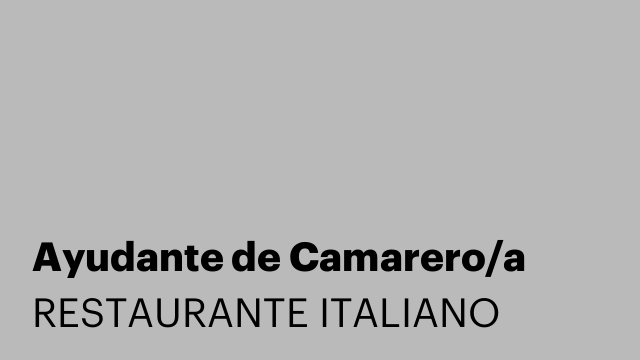 Ayudante de Camarero/a