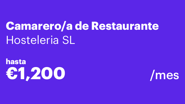 Camarero/a de Restaurante