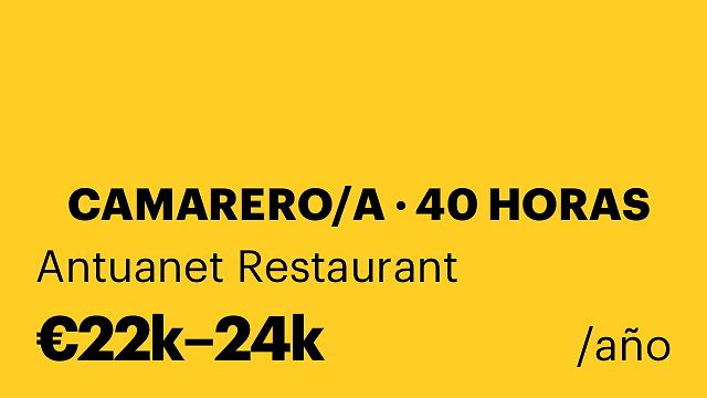 🍸 CAMARERO/A · 40 HORAS