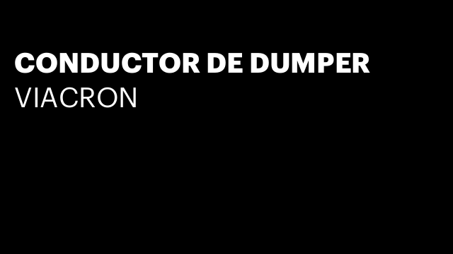 CONDUCTOR DE DUMPER