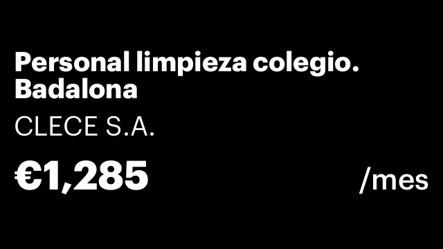 Personal limpieza colegio. Badalona