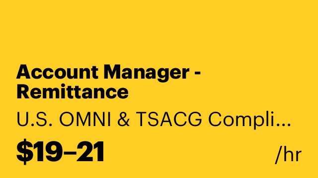 Account Manager - Remittance