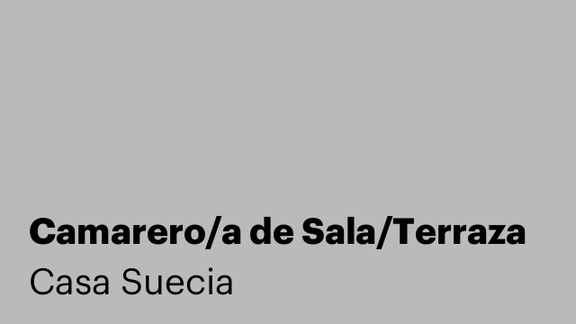 Camarero/a de Sala/Terraza