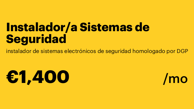 Instalador/a Sistemas de Seguridad