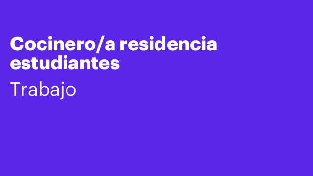 Cocinero/a residencia estudiantes