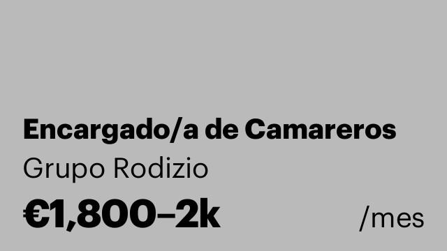 Encargado/a de Camareros