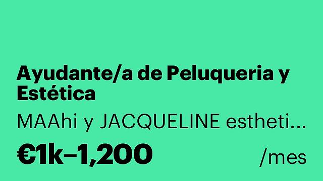 Ayudante/a de Peluqueria y Estética