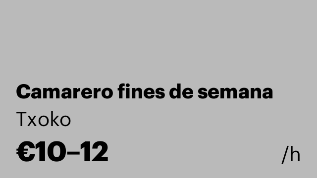 Camarero fines de semana