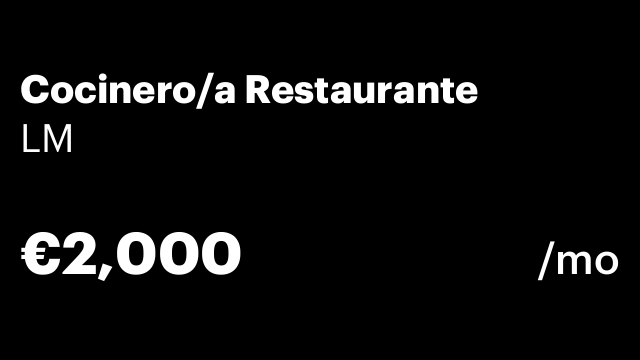 Cocinero/a Restaurante