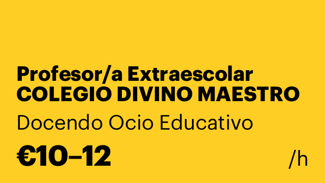 Profesor/a Extraescolar COLEGIO DIVINO MAESTRO