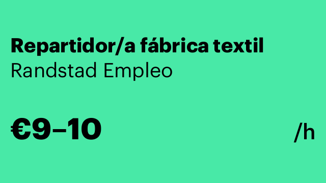 Repartidor/a fábrica textil