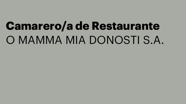 Camarero/a de Restaurante