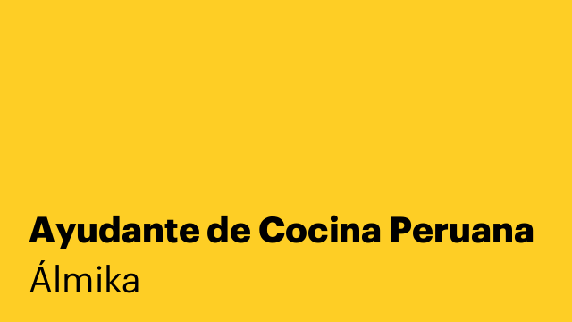 Ayudante de Cocina Peruana