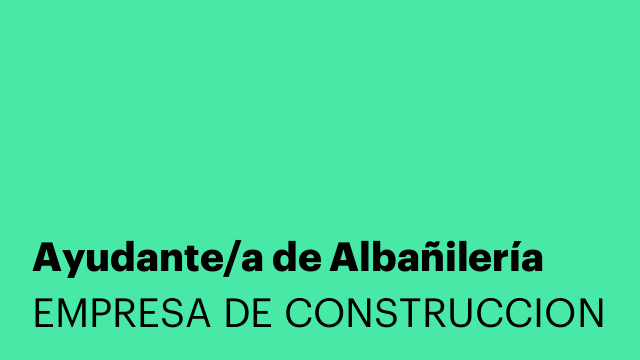 Ayudante/a de Albañilería