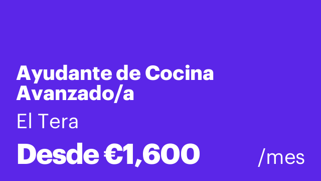 Ayudante de Cocina Avanzado/a