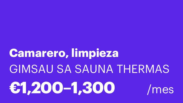 Camarero, limpieza