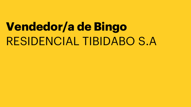 Vendedor/a de Bingo