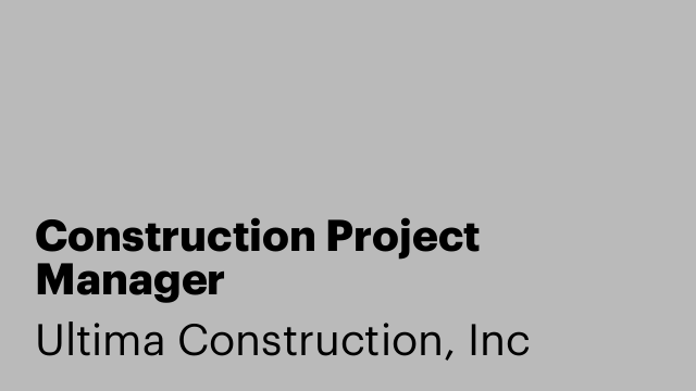 Construction Project Manager
