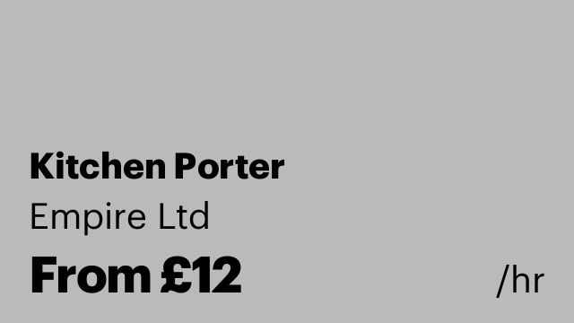 Kitchen Porter