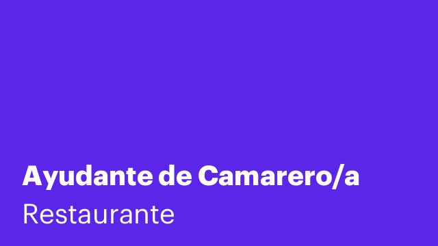 Ayudante de Camarero/a