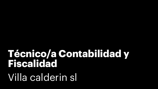 Técnico/a Contabilidad y Fiscalidad