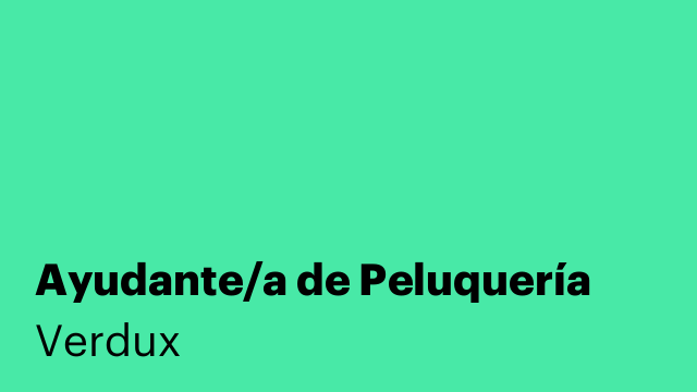 Ayudante/a de Peluquería