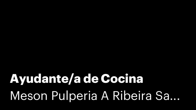 Ayudante/a de Cocina