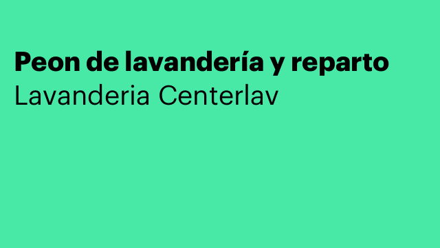 Peon de lavandería y reparto