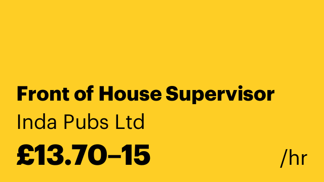 Front of House Supervisor