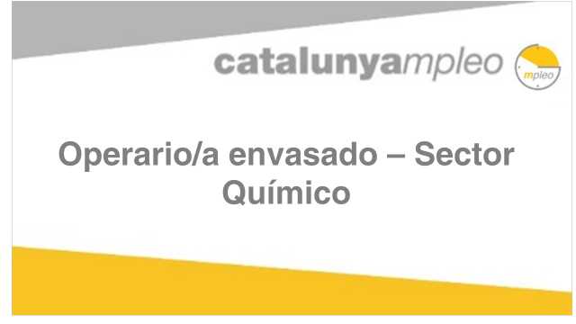 Operario/a envasado - Sector Químico