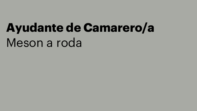 Ayudante de Camarero/a