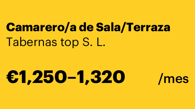 Camarero/a de Sala/Terraza