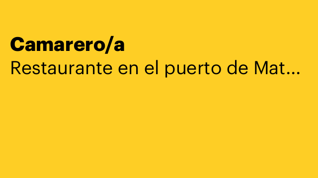 Camarero/a