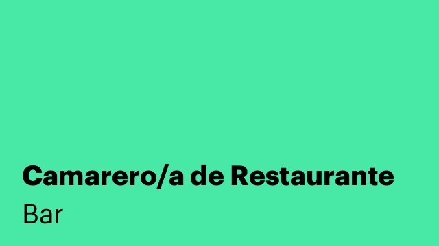 Camarero/a de Restaurante