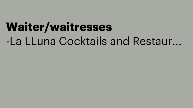 Waiter/waitresses