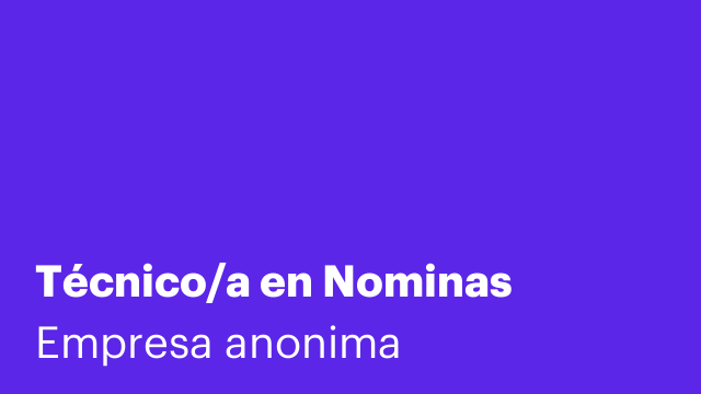 Técnico/a en Nominas