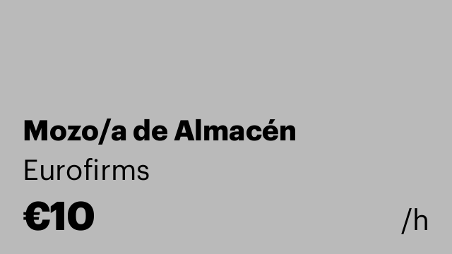 Mozo/a de Almacén