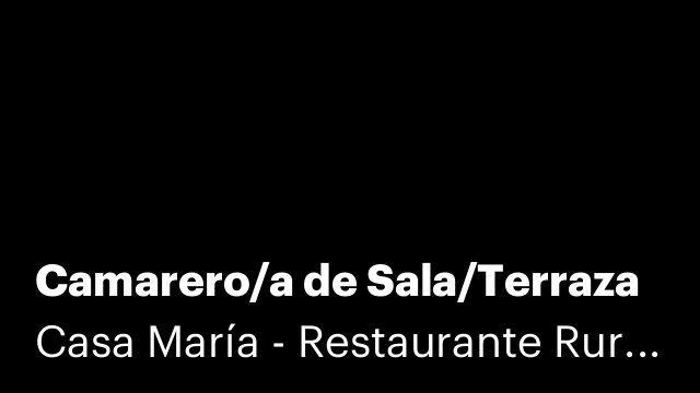 Camarero/a de Sala/Terraza