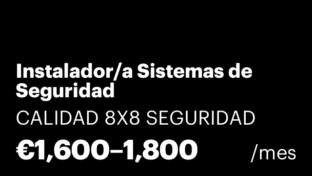 Instalador/a Sistemas de Seguridad