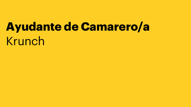 Ayudante de Camarero/a