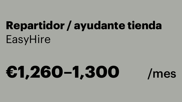 Repartidor / ayudante tienda
