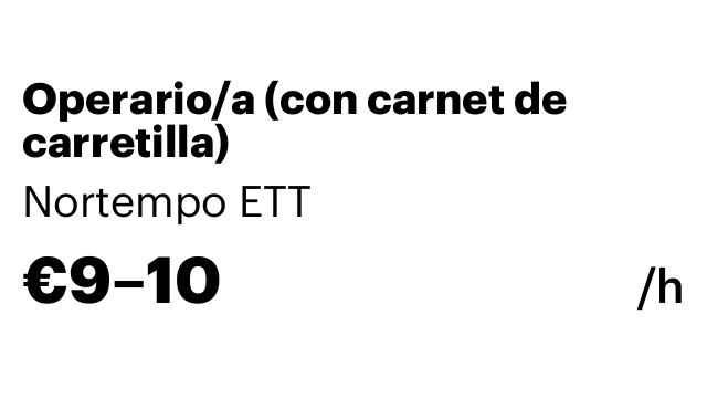 Operario/a (con carnet de carretilla)