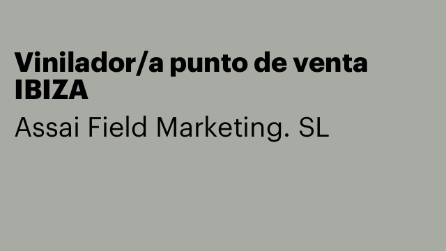 Vinilador/a punto de venta IBIZA