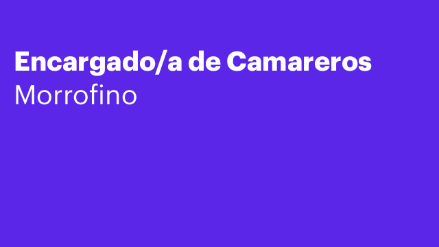 Encargado/a de Camareros