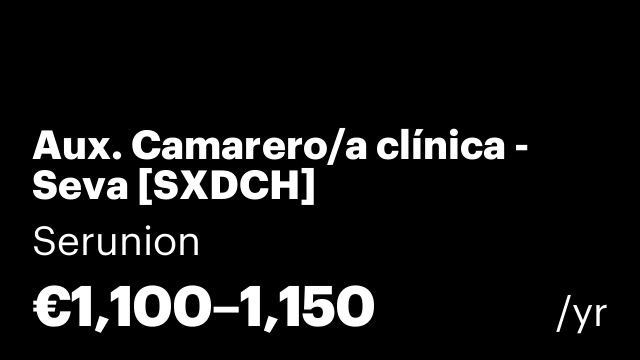  Aux. Camarero/a clínica - Seva [SXDCH]