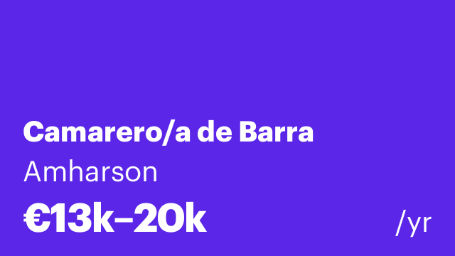 Camarero/a de Barra