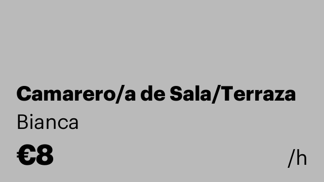 Camarero/a de Sala/Terraza