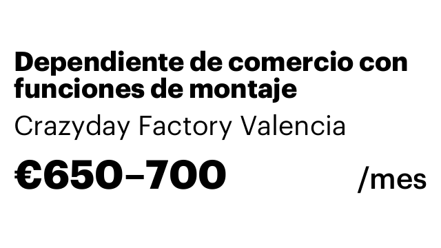 Dependiente de comercio con funciones de montaje